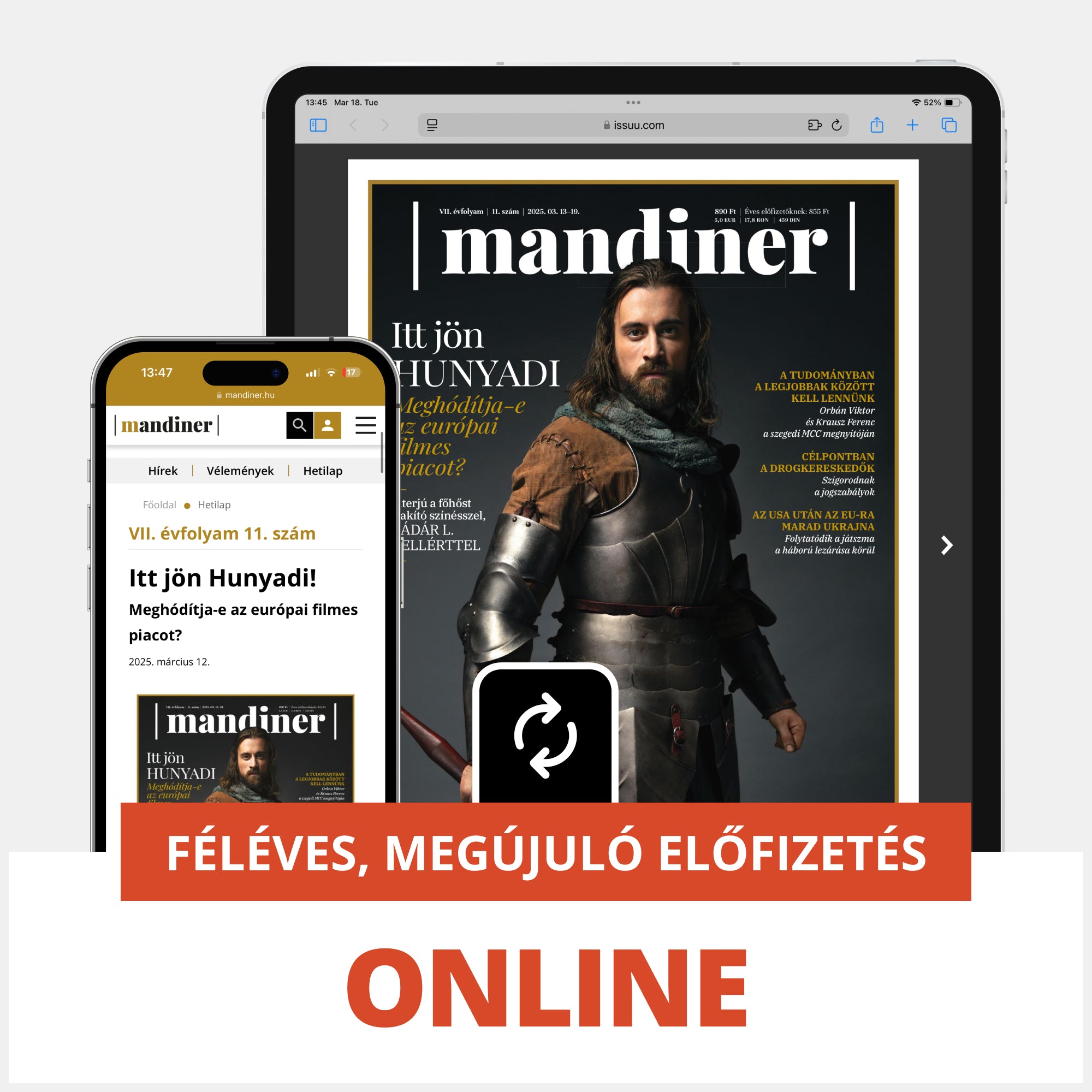 Online féléves előfizetés